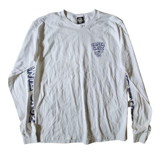 Santa Cruz Original Boardwalk Long Sleeve Men White Tee Size X-Large - Picture 1 of 16